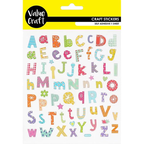 Self Adhesive Pastel Alphabet Stickers
