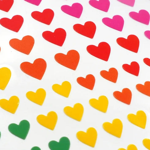 Self Adhesive Rainbow Hearts Stickers