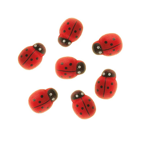 Self Adhesive Wooden Lady Bird Shape Embellishment