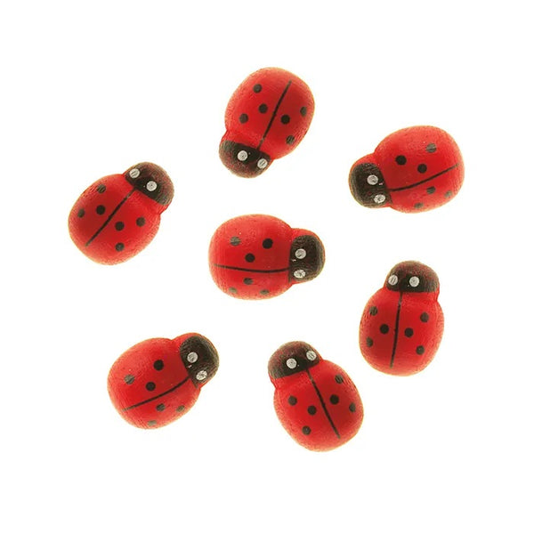 Self Adhesive Wooden Lady Bird Shape Embellishment
