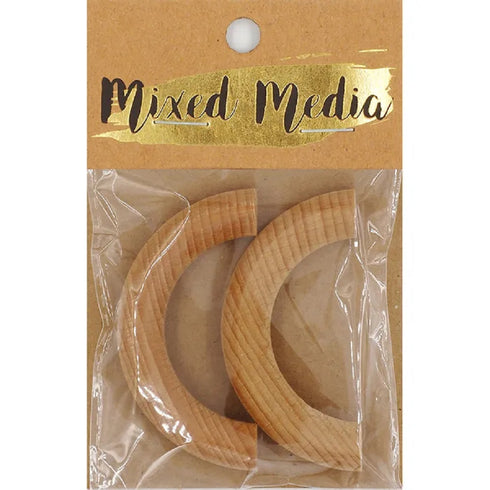 Semi Circle Wooden Beads