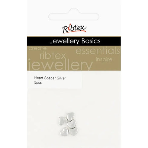 Silver Colour Heart Shape Spacers