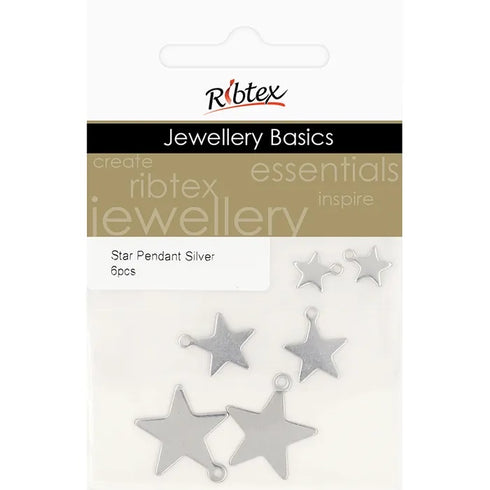Silver Colour Star Pendant Charms