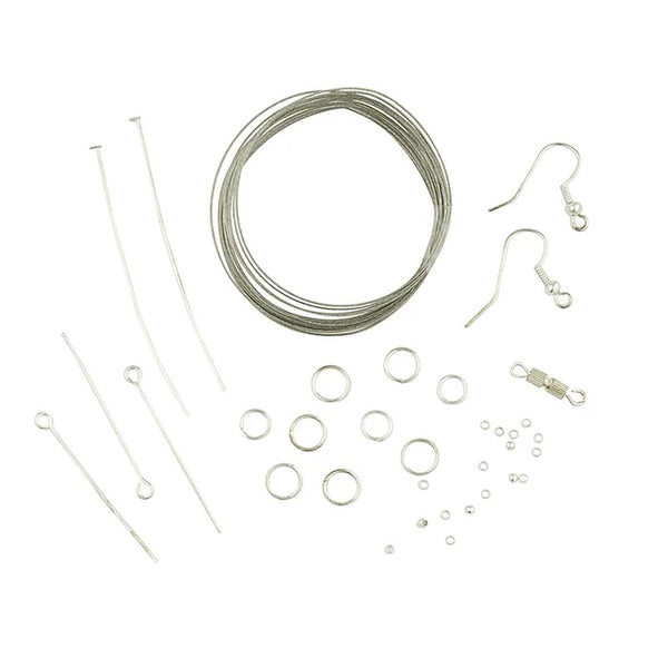 Silver Colour Triple Pack Jewellery Finding Starter Kit