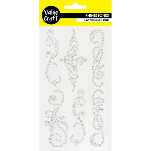 Silver Craft Flourish Rhinestones