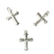 Silver Colour Cross Shape Charms