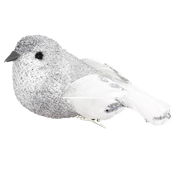 Silver Glitter Craft Bird