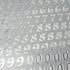 Silver Numbers Flat Peel Stickers