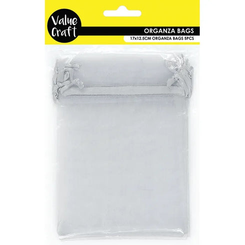 Silver Colour Small Organza Gift Bags