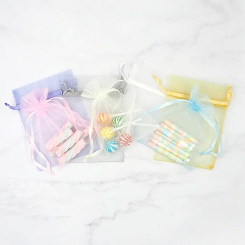 50pcs White Colour Small Organza Gift Bags