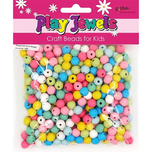Small Pastel Colours Wood Beads