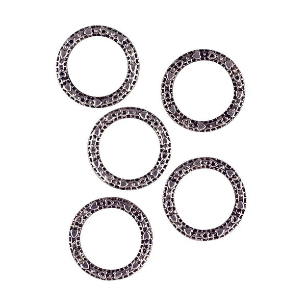 Speckled Round Metal Alloy Ring