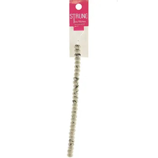 Squashed Marble Flat Top Round Strung Beads