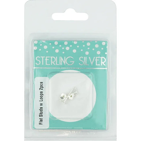 Sterling Silver Flat Studs With Loop