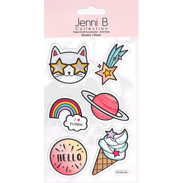 Teen Cat Space 3D Sticker