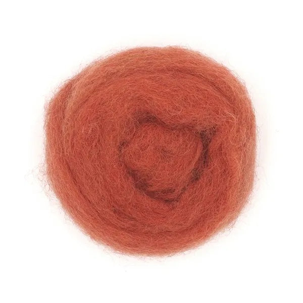 Terracotta Colour Combed Wool