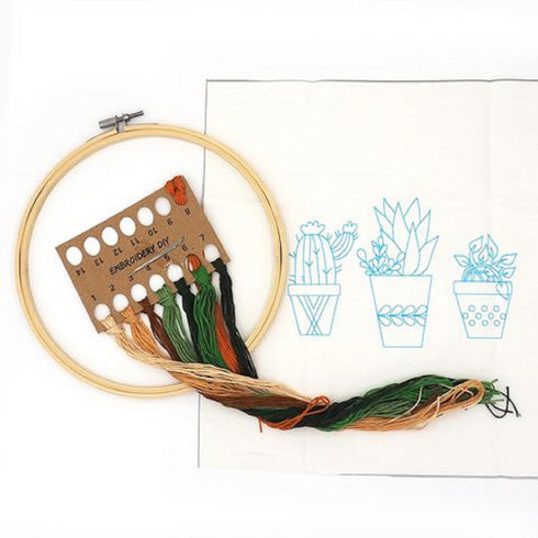Trio Pots Embroidery DIY Kit