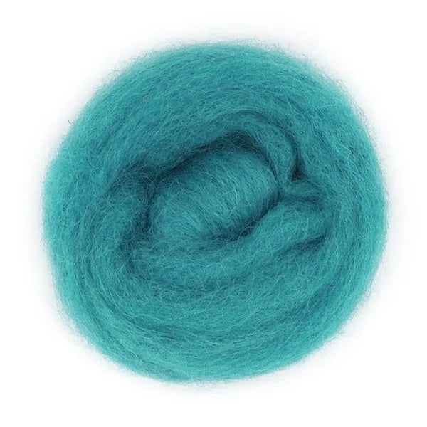 Turquoise Colour Combed Wool