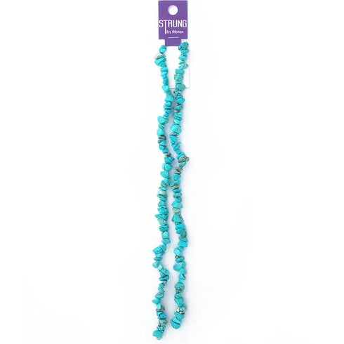 Turquoise Colour Stone Chips Strung Beads