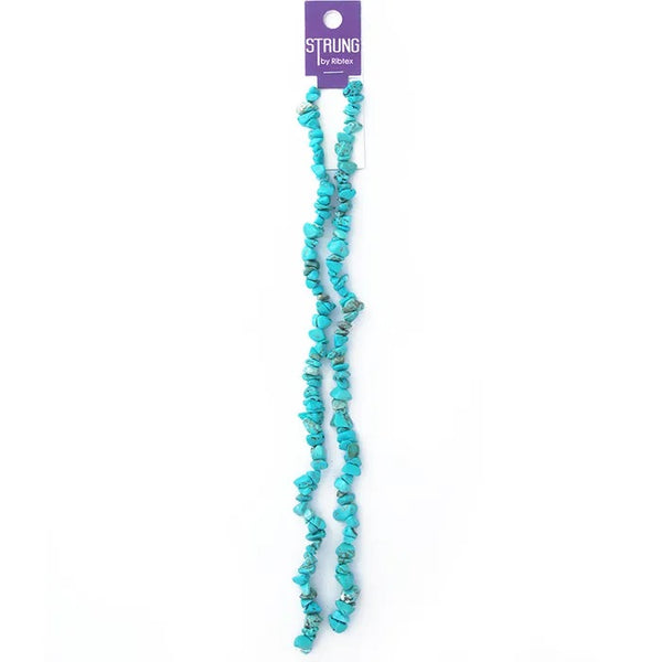 Turquoise Colour Stone Chips Strung Beads