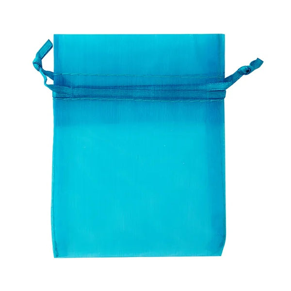 Turquoise Colour Mini Organza Gift Bags
