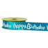 Turquoise Ribbon with Happy Birthday Printed
