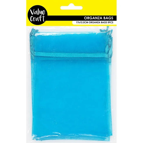 Turquoise Colour Small Organza Gift Bags