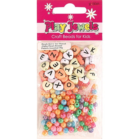Twin Pack Alphabet Heart & Round Bead Kit
