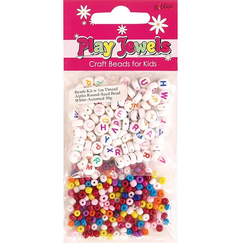 Twin Pack Alphabet Round & Seed Beads Kit