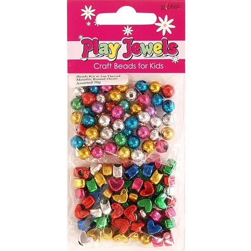 Twin Pack Metallic Round & Heart Bead Kit
