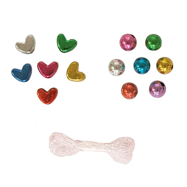Twin Pack Metallic Round & Heart Bead Kit