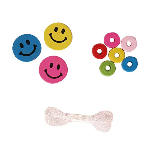 Twin Pack Wooden Smiley Face & Donut Bead Kit