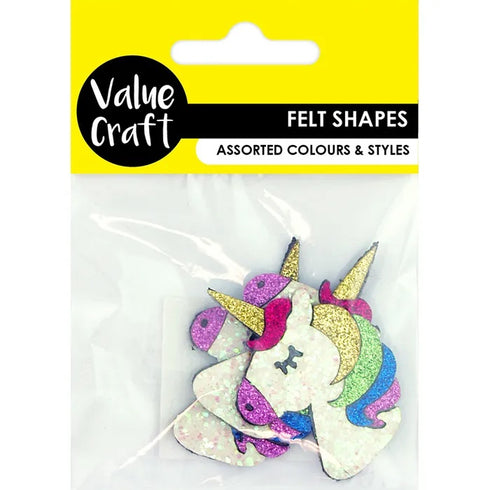 Unicorn Shapes Glitter Felt Embellishment