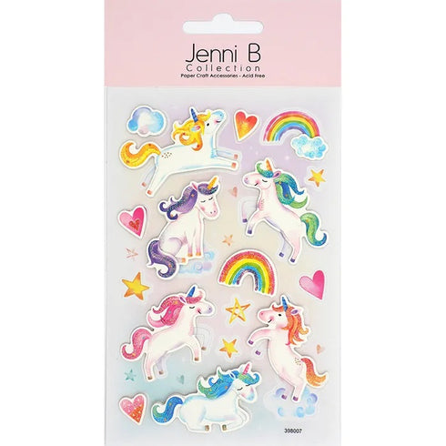 Unicorns Rainbow 3D Sticker