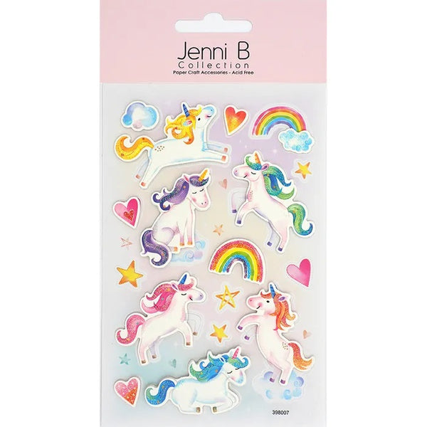 Unicorns Rainbow 3D Sticker