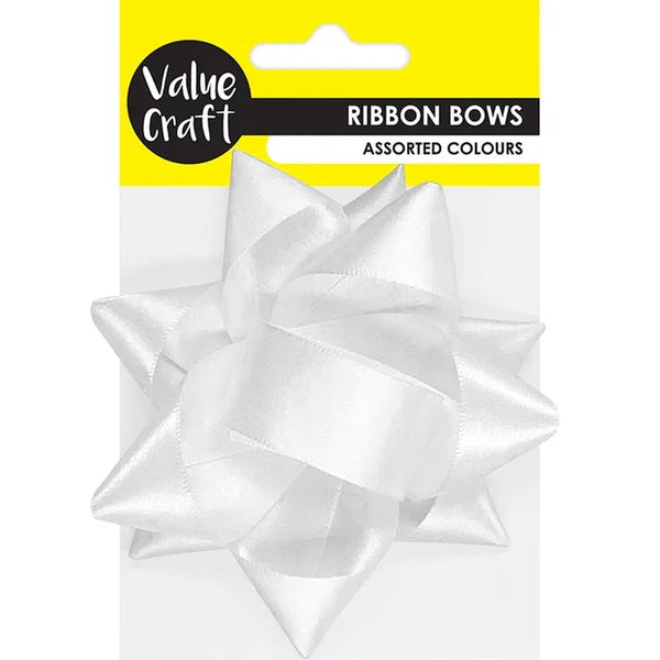 White Adhesive Satin Gift Bow