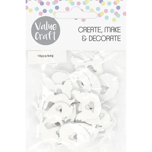 White Colour Assorted Wooden Shapes Easter Decoration