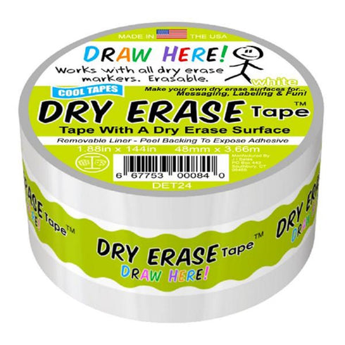 White Colour Dry Erase Tape (available in 2 sizes)