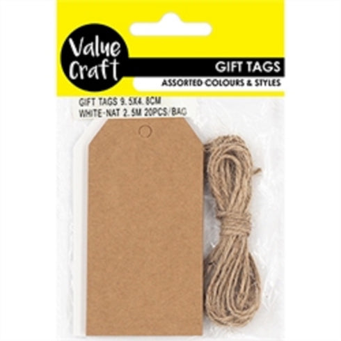 White & Natural Colours Gift Tags