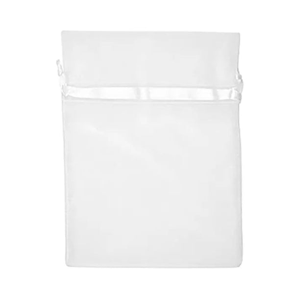 17cm x 12.5cm White Colour Small Organza Gift Bags