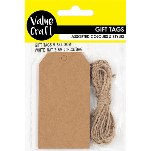White & Natural Colours Gift Tags