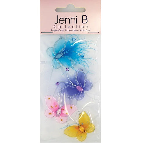 Wire Butterfly with Feathers Embellishment