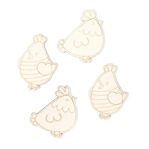Wooden Chicken Shape Easter Decoration