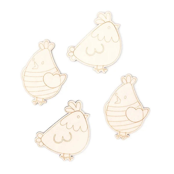 Wooden Chicken Shape Easter Decoration