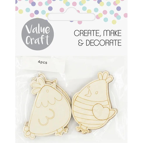 Wooden Chicken Shape Easter Decoration