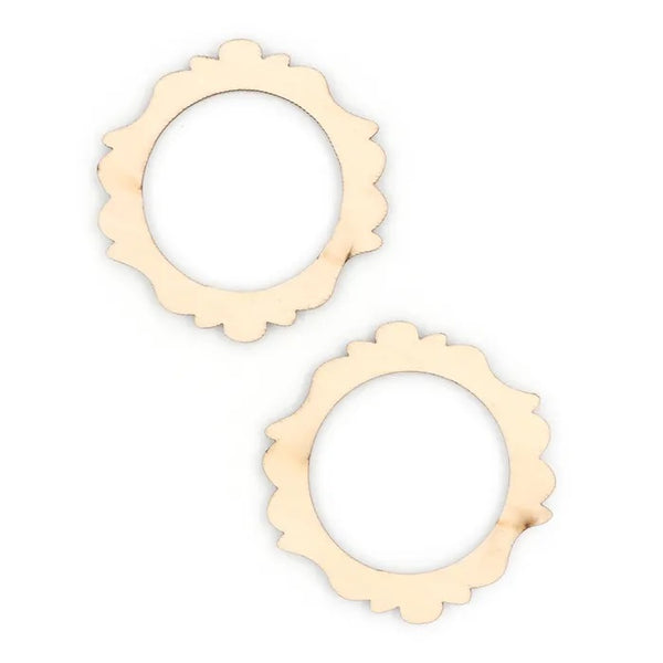 Wooden Circle Shape Frame Embellishments
