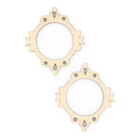 Wooden Circle Shape Frame with Docor Embellishments