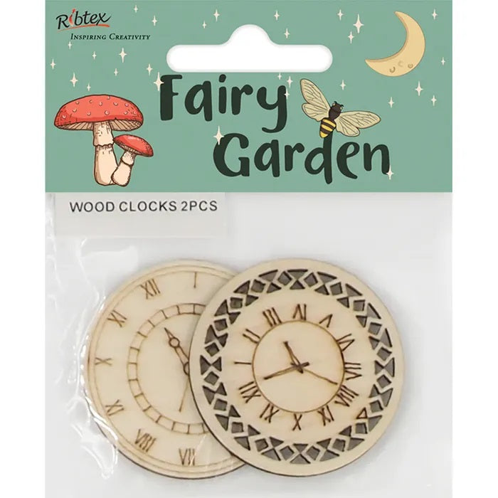 Wooden Clocks Fairy Garden Embellishments Craft Animal Embellishments