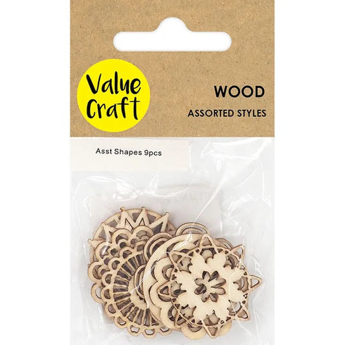 Wooden Craft Assorted Flower Shapes