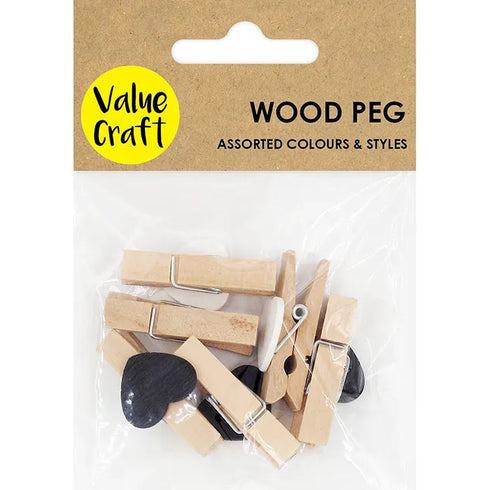 Wooden Craft Pegs with Heart